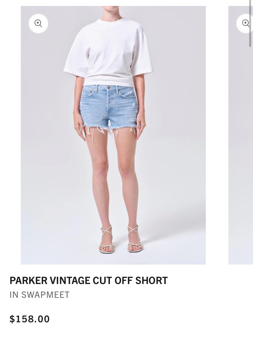Agolde Parker Vintage Cutoff Denim Shorts in color Swapmeet - Picture 5 of 6